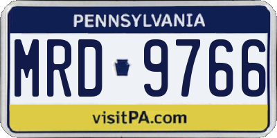 PA license plate MRD9766