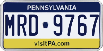 PA license plate MRD9767