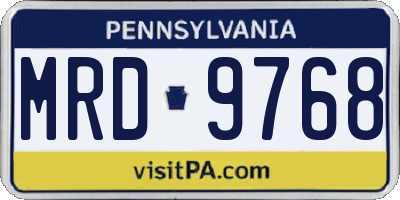 PA license plate MRD9768