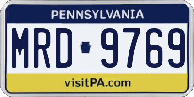 PA license plate MRD9769