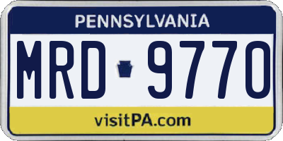 PA license plate MRD9770