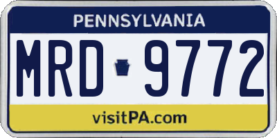 PA license plate MRD9772