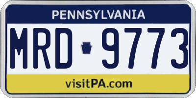 PA license plate MRD9773