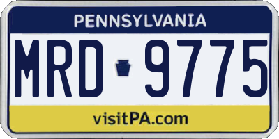 PA license plate MRD9775