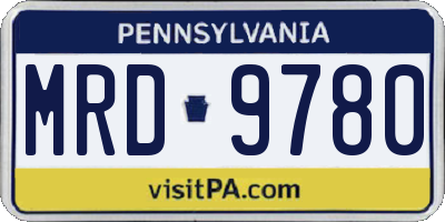 PA license plate MRD9780
