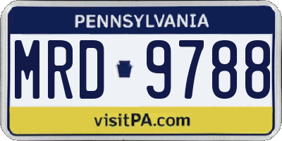 PA license plate MRD9788