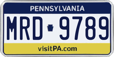 PA license plate MRD9789