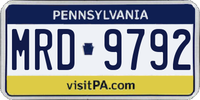 PA license plate MRD9792