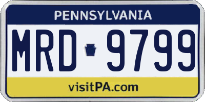 PA license plate MRD9799