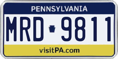 PA license plate MRD9811