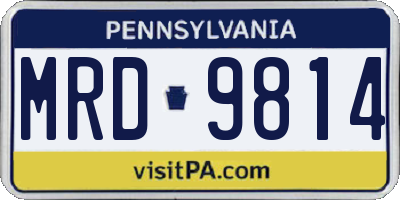 PA license plate MRD9814
