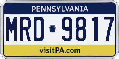 PA license plate MRD9817