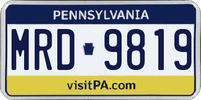 PA license plate MRD9819