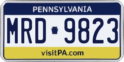 PA license plate MRD9823