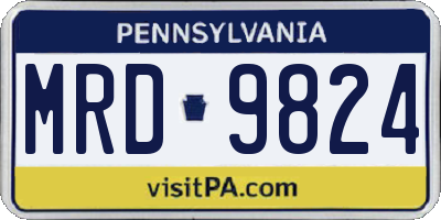 PA license plate MRD9824