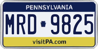 PA license plate MRD9825
