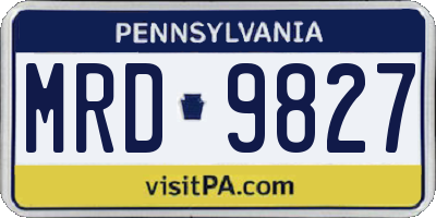 PA license plate MRD9827