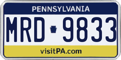 PA license plate MRD9833