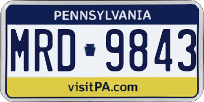 PA license plate MRD9843