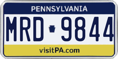 PA license plate MRD9844