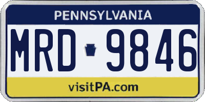 PA license plate MRD9846