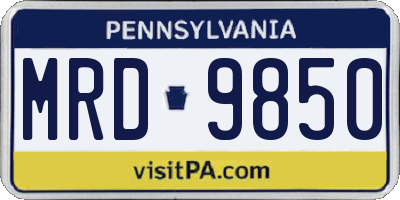 PA license plate MRD9850