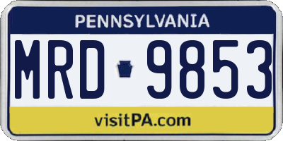PA license plate MRD9853