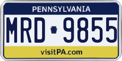 PA license plate MRD9855