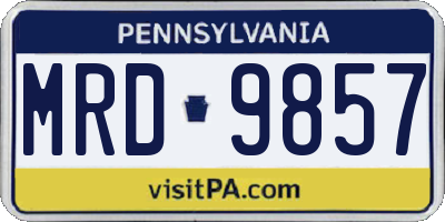 PA license plate MRD9857