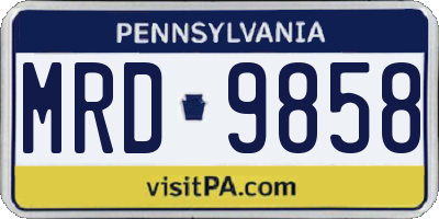 PA license plate MRD9858