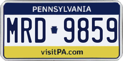 PA license plate MRD9859