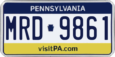 PA license plate MRD9861