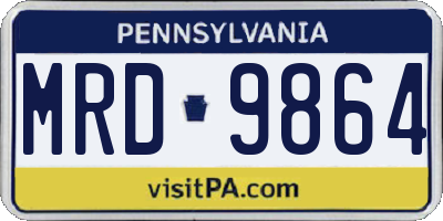 PA license plate MRD9864