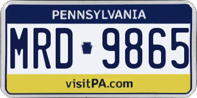 PA license plate MRD9865