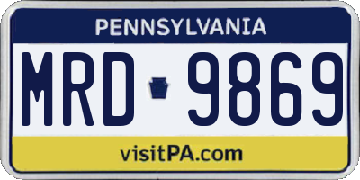 PA license plate MRD9869