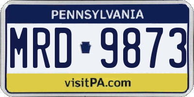 PA license plate MRD9873