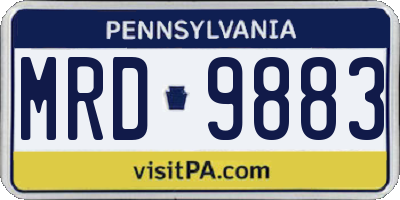 PA license plate MRD9883