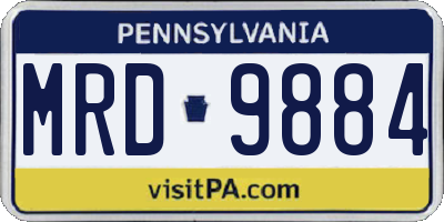 PA license plate MRD9884
