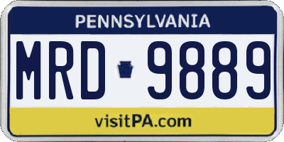 PA license plate MRD9889