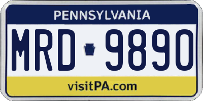 PA license plate MRD9890