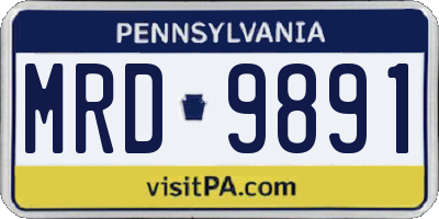 PA license plate MRD9891