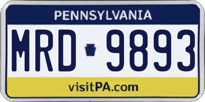 PA license plate MRD9893