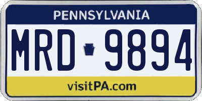 PA license plate MRD9894