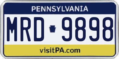 PA license plate MRD9898