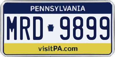 PA license plate MRD9899
