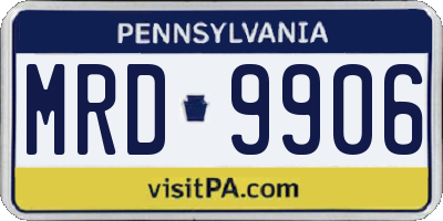 PA license plate MRD9906