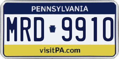 PA license plate MRD9910