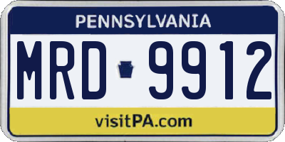 PA license plate MRD9912