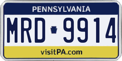 PA license plate MRD9914