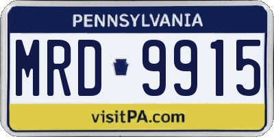 PA license plate MRD9915